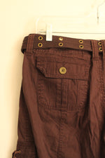 NEW Apartment 9 Brown Cargo Bootcut Cotton Pants with Belt | 14