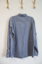 Wrangler Performance Blue & White Checkered Button Down Shirt | XL