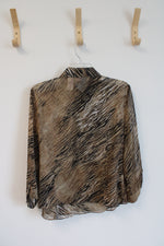 Emma James Brown Sheer Tiger Stripe Wrap Top | 14 Petite