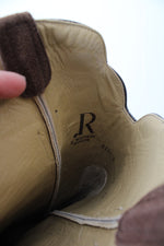R. Watson #8221-2 Chocolate Brown & Ivory Roughout Cowhide Boots | Size 12 EE