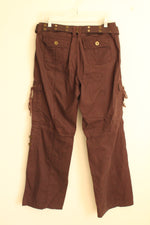 NEW Apartment 9 Brown Cargo Bootcut Cotton Pants with Belt | 14
