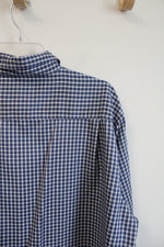 Wrangler Performance Blue & White Checkered Button Down Shirt | XL