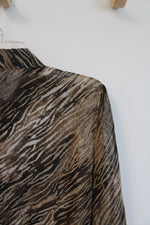 Emma James Brown Sheer Tiger Stripe Wrap Top | 14 Petite