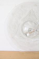 Etched Clear Glass Center Handle Serving Platter