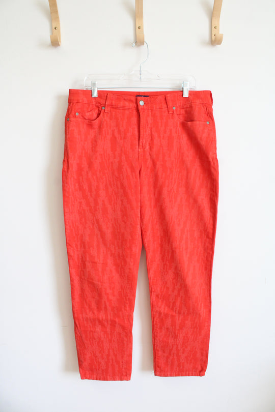 NYDJ Orange Patterned Pants | 14