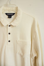Lands' End Velour Cream Collared Shirt | L