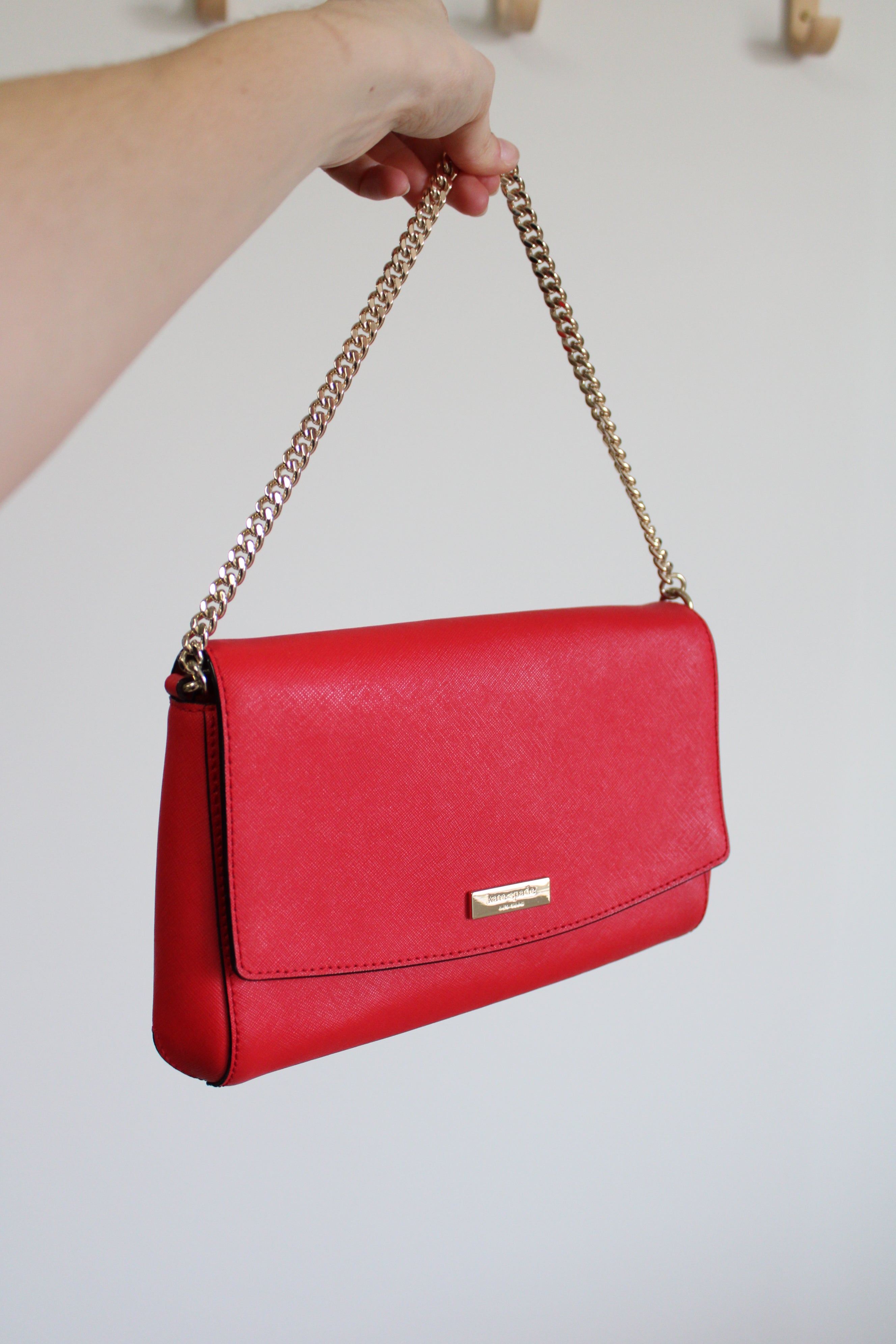Small Pink Red Purse with Bumble Bee Enbellishment