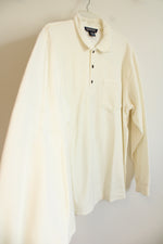 Lands' End Velour Cream Collared Shirt | L