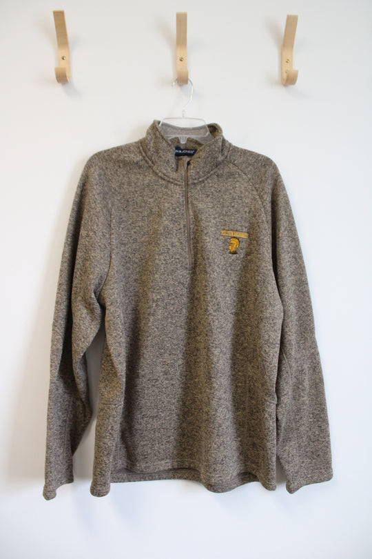 Devon & Jones Milton Hershey Brown 1/4 Zip Sweatshirt | XL