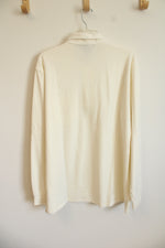 Lands' End Velour Cream Collared Shirt | L