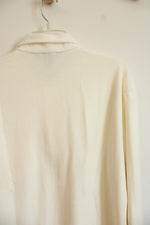 Lands' End Velour Cream Collared Shirt | L