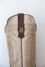 R. Watson #8221-2 Chocolate Brown & Ivory Roughout Cowhide Boots | Size 12 EE