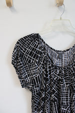 Kenneth Cole Reaction Black & White Patterned Top | M