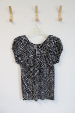 Kenneth Cole Reaction Black & White Patterned Top | M