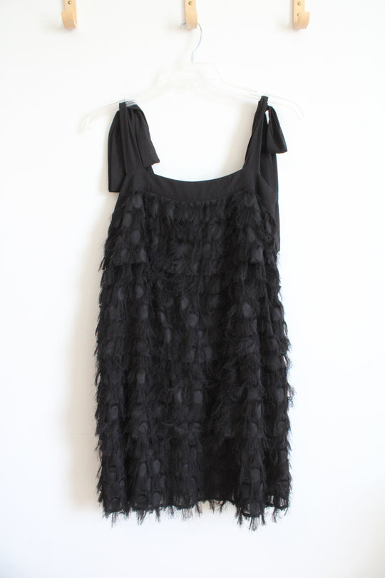 NEW MICHAEL Michael Kors Black Fringe Dress | M