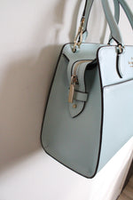 Kate Spade Madison Saffiano Leather Medium TopZip Blue Glow Satchel Bag