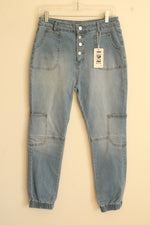 New HME Light Wash Cargo Jogger Pants | L