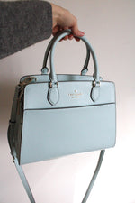 Kate Spade Madison Saffiano Leather Medium TopZip Blue Glow Satchel Bag