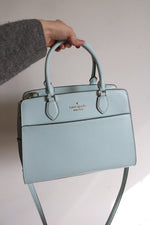 Kate Spade Madison Saffiano Leather Medium TopZip Blue Glow Satchel Bag