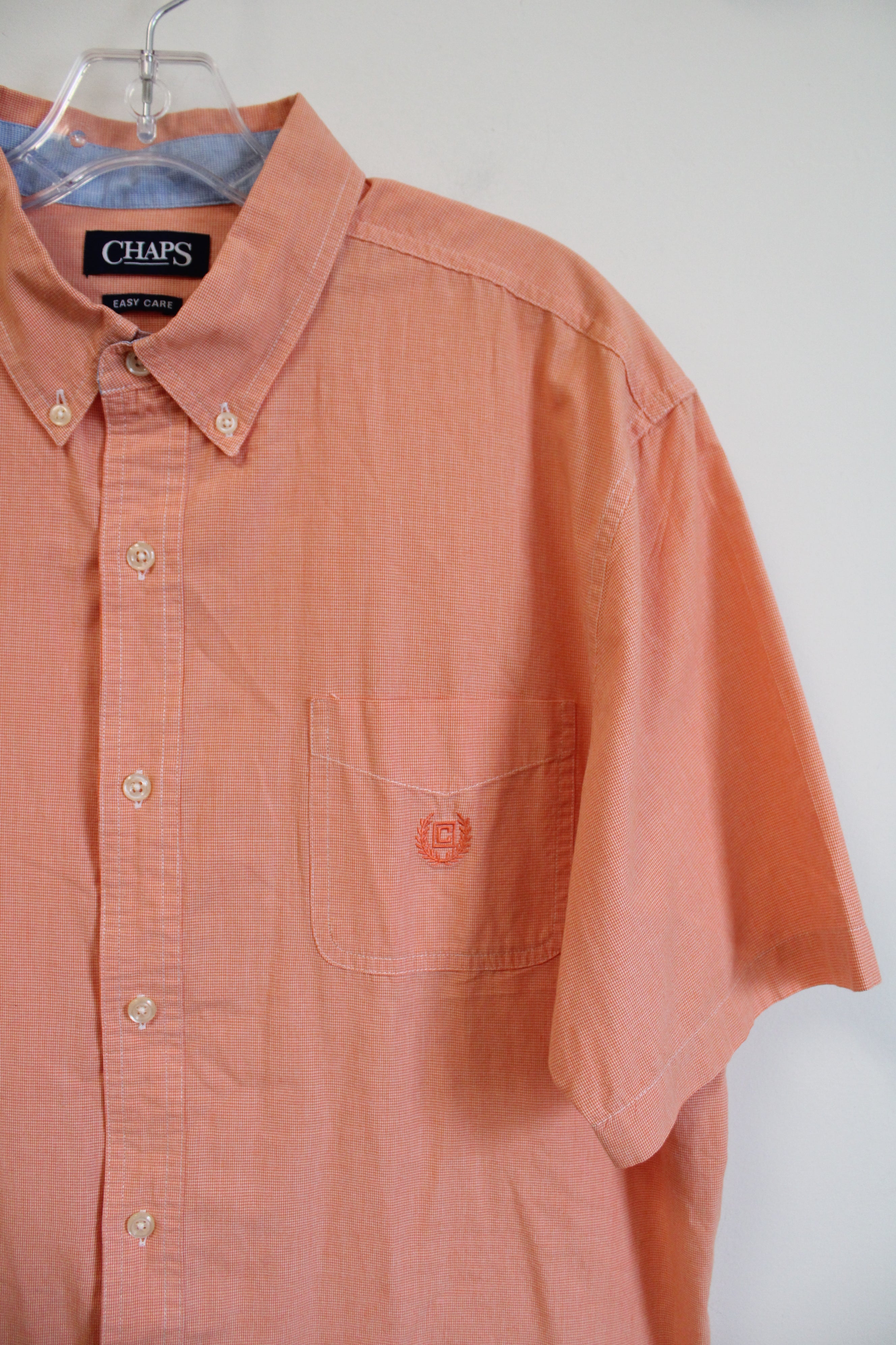 Chaps Easy Care Orange Button Down Shirt | XL