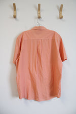 Chaps Easy Care Orange Button Down Shirt | XL