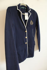 NEW Ralph Lauren Navy Blue Knit Blazer Sweater | S