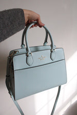 Kate Spade Madison Saffiano Leather Medium TopZip Blue Glow Satchel Bag