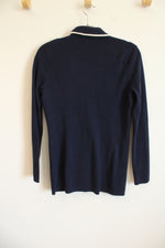 NEW Ralph Lauren Navy Blue Knit Blazer Sweater | S