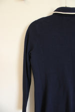 NEW Ralph Lauren Navy Blue Knit Blazer Sweater | S
