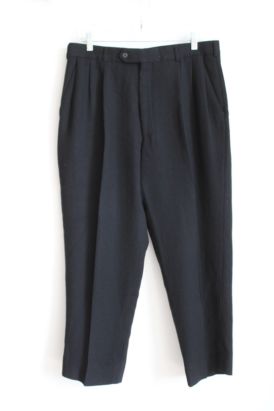 Cellini Linea Uomo Black Wool Dress Pants | 35R