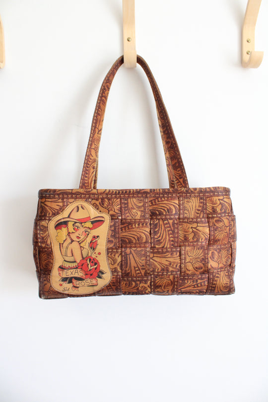 Harvey's Vintage Texas Rose Woven Bag