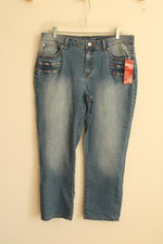 NEW Jennifer Lopez Denim Capris with Front Zippers | 14