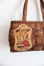 Harvey's Vintage Texas Rose Woven Bag