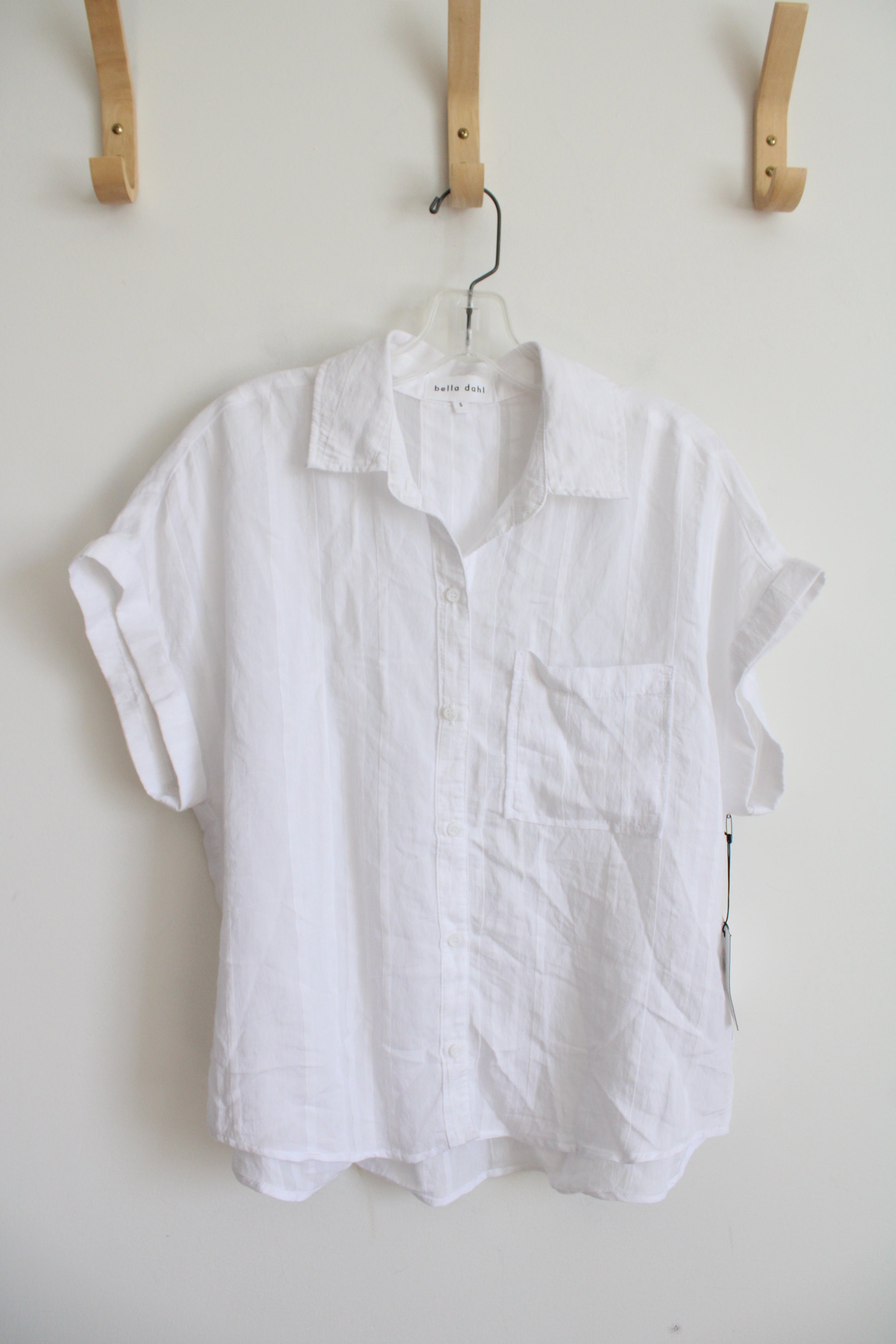 NEW Bella Dahl White Flowy Button Down Top | S
