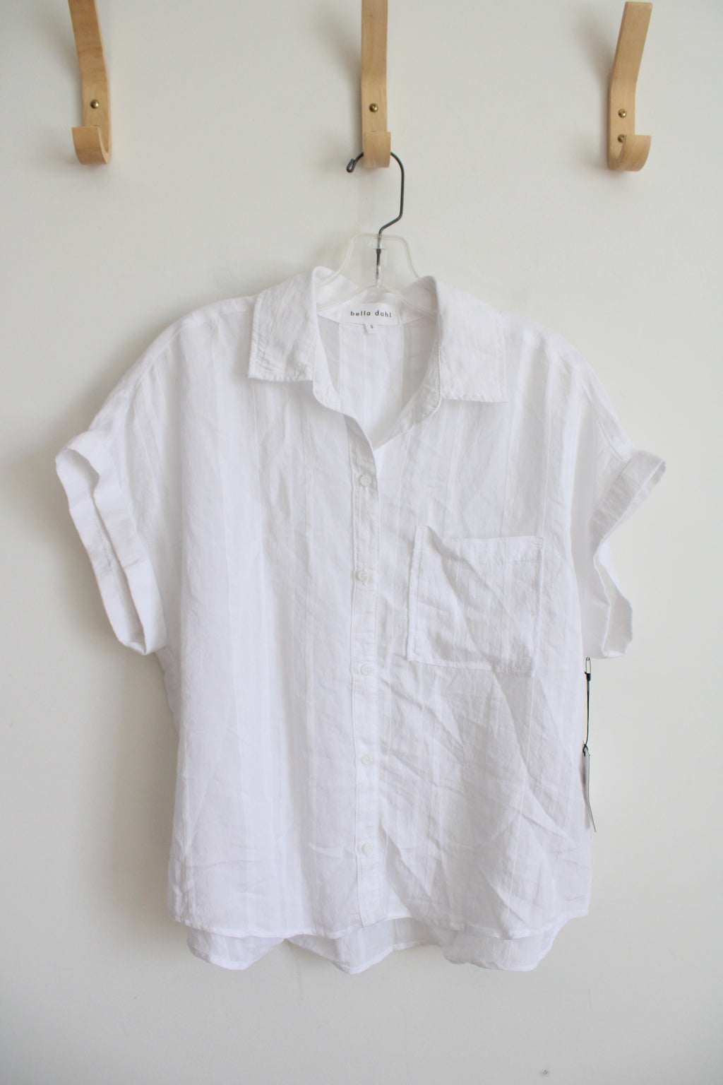 NEW Bella Dahl White Flowy Button Down Top | S
