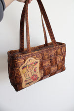Harvey's Vintage Texas Rose Woven Bag