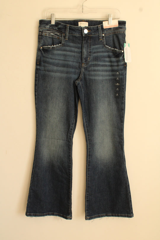 NEW Everflex by Maurices Mid-rise Dark Wash Stretch Bootcut Jeans | 12 S