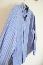 Ralph Lauren Classic Fit Blue & White Striped Button Down Shirt | XL