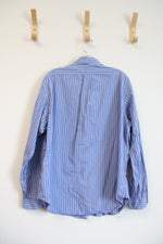 Ralph Lauren Classic Fit Blue & White Striped Button Down Shirt | XL