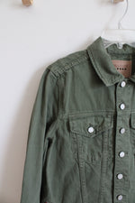 NEW Blank NYC Laced Fringe Olive Green Denim Jacket | S