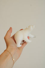 Star Marble White Hand Carved Polar Bear Figurine