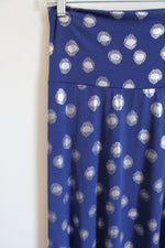 LuLaRoe Blue Silver Spotted Maxi Skirt | XS