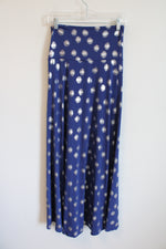 LuLaRoe Blue Silver Spotted Maxi Skirt | XS