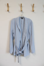 NEW Roz & Ali Light Blue Belted Open Cardigan | L