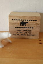 Star Marble White Hand Carved Polar Bear Figurine
