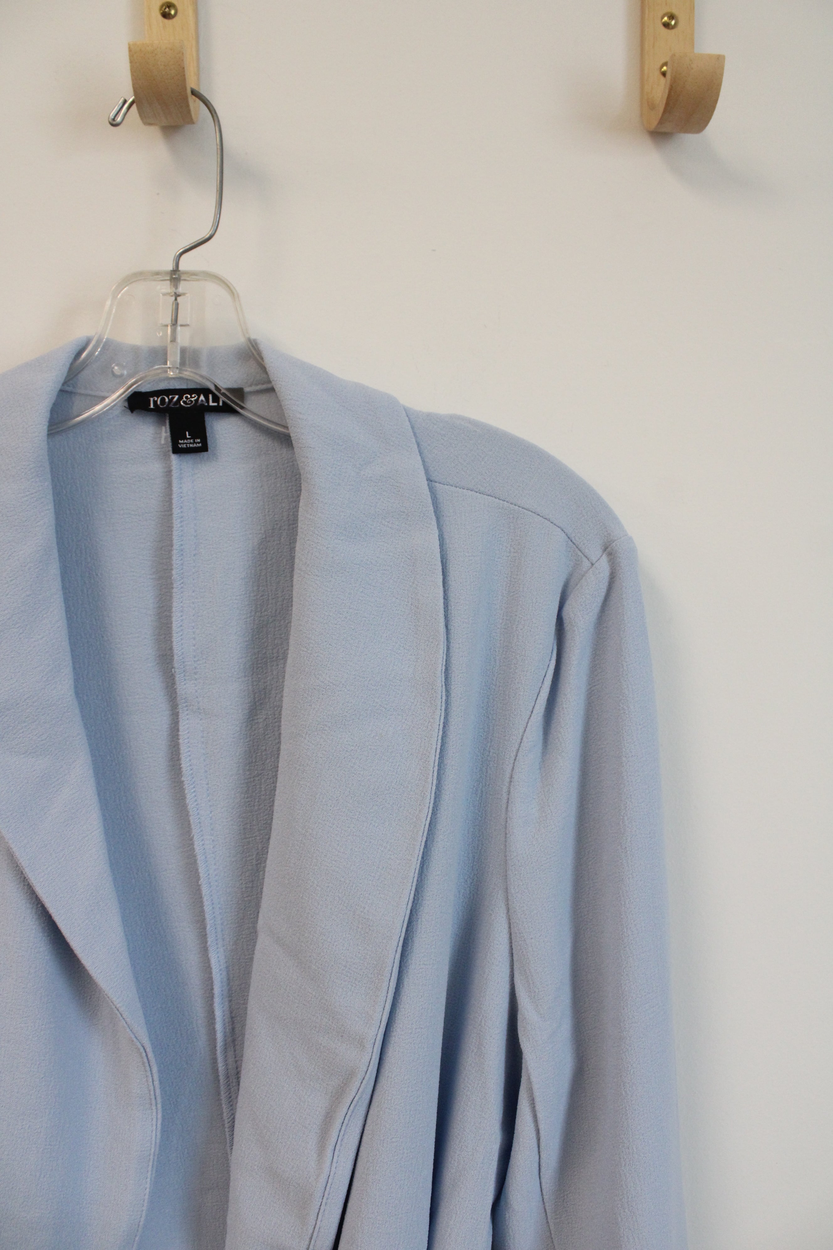 NEW Roz & Ali Light Blue Belted Open Cardigan | L