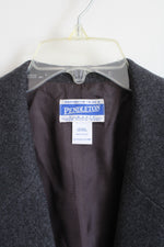 Vintage Pendleton Charcoal Gray Wool Blazer | 14
