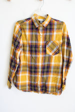 Old Navy Classic Yellow Plaid Top | M