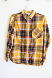 Old Navy Classic Yellow Plaid Top | M