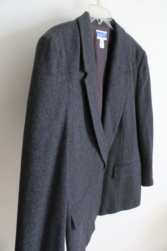 Vintage Pendleton Charcoal Gray Wool Blazer | 14